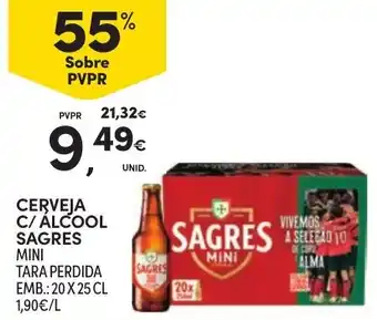 Continente Cerveja c/ álcool sagres mini promoção