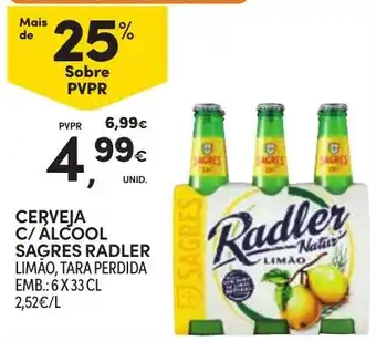 Continente Cerveja c/ álcool sagres radler limão promoção