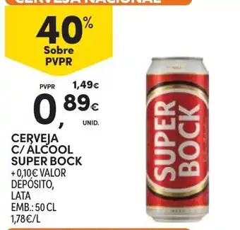 Continente Cerveja c/ álcool super bock promoção