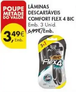 Pingo Doce lãminas descartáveis comfort flex 4 bic promoção