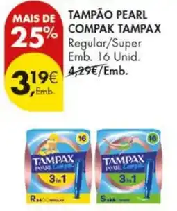 Pingo Doce tampão pearl compak tampax promoção