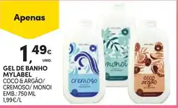 Continente gel de banho mylabel coco & argão/ cremoso/ monoi promoção