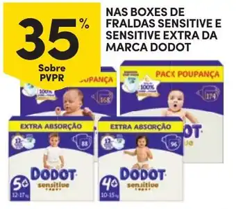 Continente Fraldas sensitive e sensitive extra da marca dodot promoção