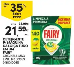 Continente Detergente p/ maquina da loiça tudo em um fairy original limão promoção