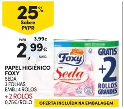 Continente Papel higiênico foxy seda promoção