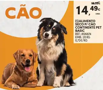 Continente Alimento seco p/ cão continente pet basic promoção