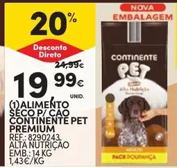 Continente Alimento seco p/ cão continente pet premium promoção