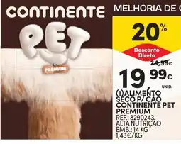 Continente Alimento seco p/ cão continente pet premium promoção