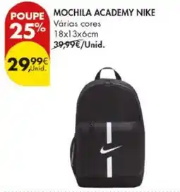 Pingo Doce Mochila academy nike promoção