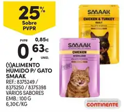 Continente alimento humido p/ gato smaak promoção