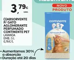 Continente Absorvente p/ gato aglomerante perfumado continente pet lavanda promoção