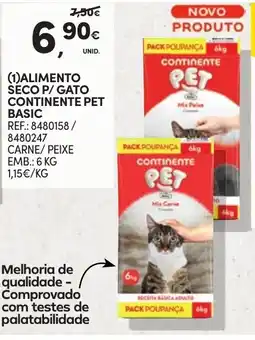 Continente Alimento seco p/ gato continente pet basic promoção