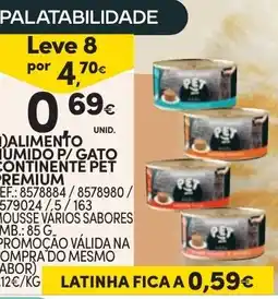 Continente Alimento Humido P/ Gato Continente Pet Premium promoção