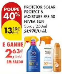 Pingo Doce protetor solar protect & moisture fps 50 nivea sun promoção