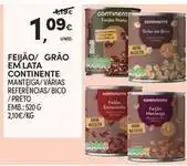 Continente Bom dia Continente - feijão/grao em lata promoção