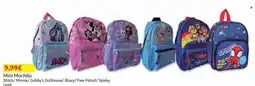 Auchan Mini Mochila Stitch/ Minnie/ Gabby's Dollhouse/ Bluey/ Paw Patrol/ Spidey promoção