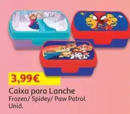 Auchan Caixa para lanche frozen/spiedy/paw patrol promoção