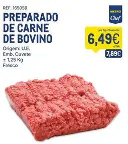 Makro Preparado de carne de bovino metro chef promoção