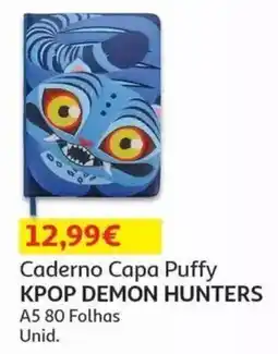 Auchan Caderno capa puffy kpop demon hunters promoção