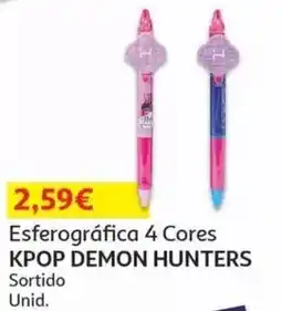 Auchan esferográfica 4 cores kpop demon hunters promoção