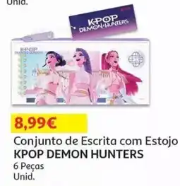 Auchan conjunto de escrita com estojo kpop demon hunters promoção