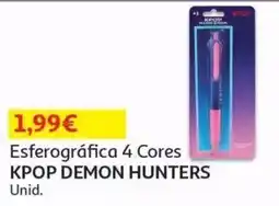 Auchan esferográfica 4 cores kpop demon hunters promoção