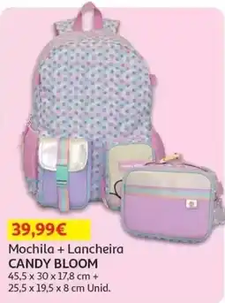 Auchan Mochila + Lancheira candy bloom promoção