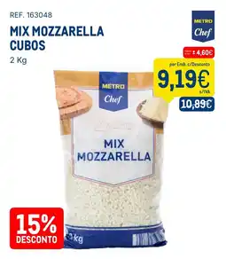 Makro Mix mozzarella cubos metro chef promoção