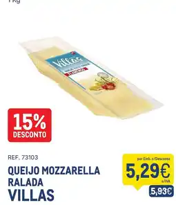 Makro queijo mozzarella ralada villas promoção