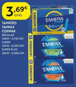 Spar tampões tampax compak promoção