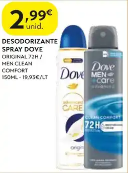 Spar desodorante spray dove promoção