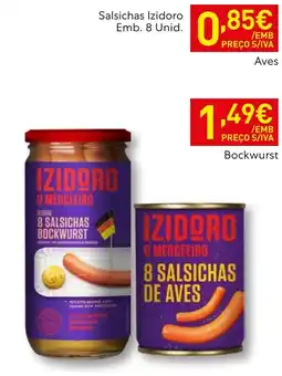 Recheio Izidoro o merceeiro 8 salsichas de aves promoção