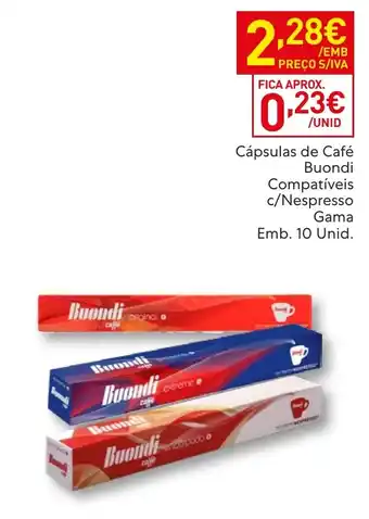 Recheio Cápsulas de Café Buondi promoção