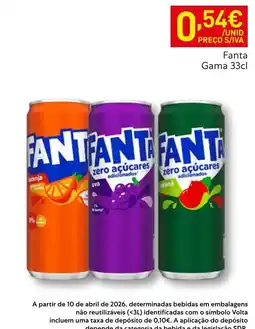 Recheio Fanta zero açúcares promoção
