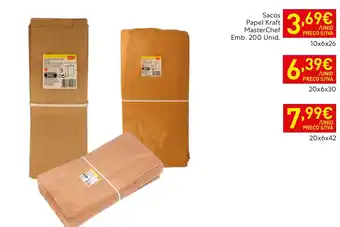 Recheio Sacos Papel Kraft MasterChef promoção