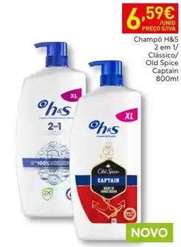 Recheio Champô H&S 2 em 1 Clássico/ Old Spice Captain promoção