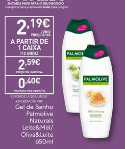 Recheio Gel de Banho Palmolive Naturals Leite&Mel/ Oliva&Leite promoção