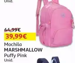 Auchan Mochila marshmallow puffy pink promoção