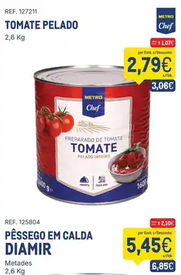 Makro Tomate pelado metro chef promoção