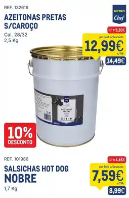 Makro Azeitonas pretas metro chef promoção