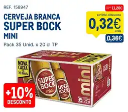 Makro Cerveja branca super bock mini promoção