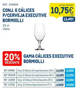 Makro Conj. 6 cálices p/cerveja executive bormioli promoção