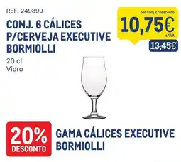 Makro conj. 6 cálices p/cerveja executive bormioli promoção