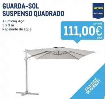 Guarda-sol suspenso quadrado metro professional