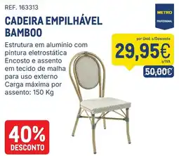 Makro cadeira empilhável bamboo promoção
