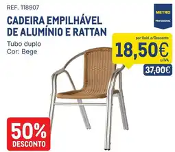 Makro cadeira empilhável de alumínio e rattan promoção