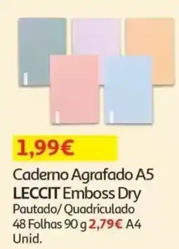 Auchan Caderno agrafado a5 leccit emboss dry promoção