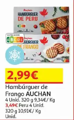Auchan Hambúrguer de Frango Auchan promoção