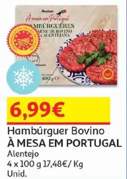 Auchan Hambúrguer Bovino À MESA EM PORTUGAL Alentejo promoção
