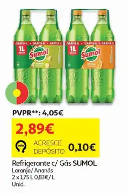 Auchan Refrigerante c/ Gás SUMOL Laranja/ Ananás promoção